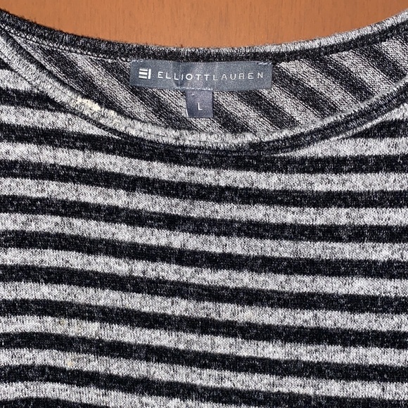 Elliott Lauren striped long sleeve pullover top size large like new - Picture 6 of 11